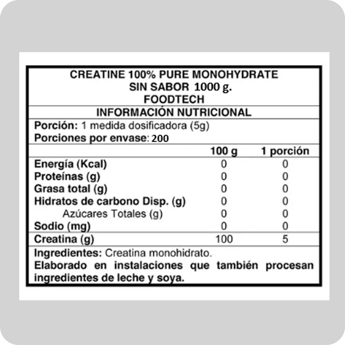 Creatina Foodtech 1Kg - Imagen 2